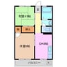 野呂食品ビル 2DKの間取り