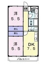 アポロパーク 2DKの間取り