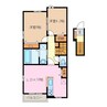 ウッドパークⅡ　Ｂ 2LDKの間取り