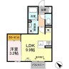 パプリカⅢ　B 1LDKの間取り