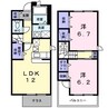 ピエモン　スリ－ 2LDKの間取り