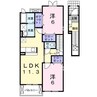 フォレスト　ハナミズキＢ 2LDKの間取り