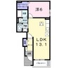 フォレストリバー 1LDKの間取り