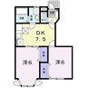 サン　フォレスト　Ⅱ 2DKの間取り
