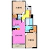 フォーリスト別名Ⅱ 2LDKの間取り