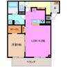 LaLa COURT SHIRASUKA 1LDKの間取り