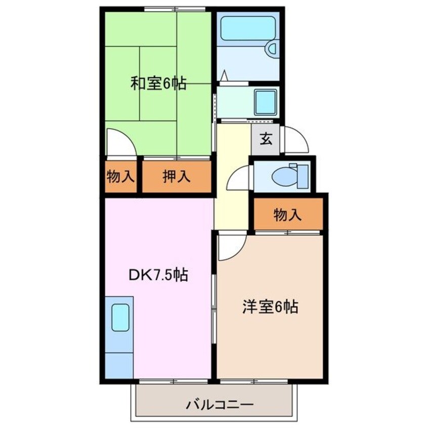間取図 プレジール三宅　B