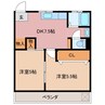 コーポグリーンＦＵＫＵＴＡ 2DKの間取り