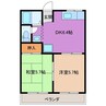 アネックス鈴木Ⅱ 2DKの間取り