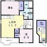 ノーブル・ハイムⅡ 2LDKの間取り