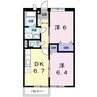 サンエステート 2DKの間取り