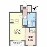 グランドール富田 1LDKの間取り