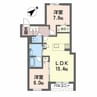 グランドール富田 2LDKの間取り