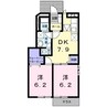 グリーンハイツ小杉 2DKの間取り