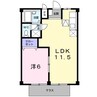 シティハイツ山の手Ｂ 1LDKの間取り