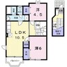 サンヒルズ大谷Ⅱ 2LDKの間取り