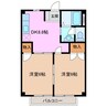 ファミール小杉Ⅰ 2DKの間取り