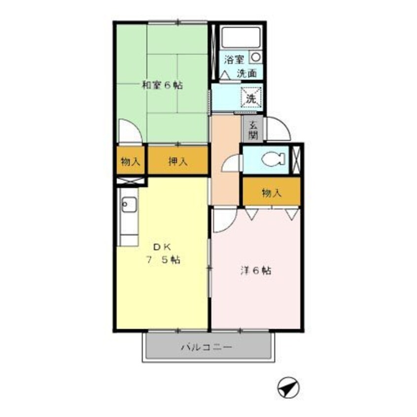 間取図 プレジール三宅　D