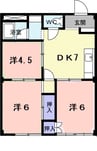 シティハイツサンシャイン 3DKの間取り