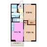 グリーンハウス朝日 2DKの間取り