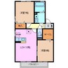 フェザート　B 2LDKの間取り