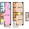 カトル　ロジュマン 2LDKの間取り