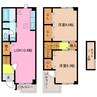 カトル　ロジュマン 2LDKの間取り