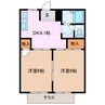 シティハイツフォレスト 2DKの間取り