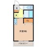 プライム富洲原 1Rの間取り