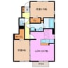 トレフルブラン　Ｂ棟 2LDKの間取り