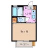 コーポ八幡 1Kの間取り