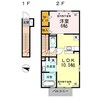 ドミール城山　B 1LDKの間取り