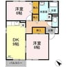 シェレナ山下　ⅩⅠ棟 2DKの間取り