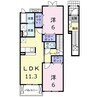 フィニートⅡ 2LDKの間取り