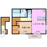 コージーコート朝日 1LDKの間取り