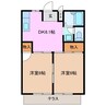 シティハイツ山の手Ａ 2DKの間取り