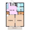 シティハイツ山の手Ａ 2DKの間取り