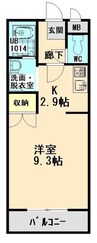 ユーミーマンション小杉 1Kの間取り