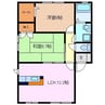 メルベール阿倉川C棟 2LDKの間取り