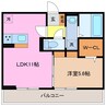 ディーシャンブル八田　Ｂ 1LDKの間取り