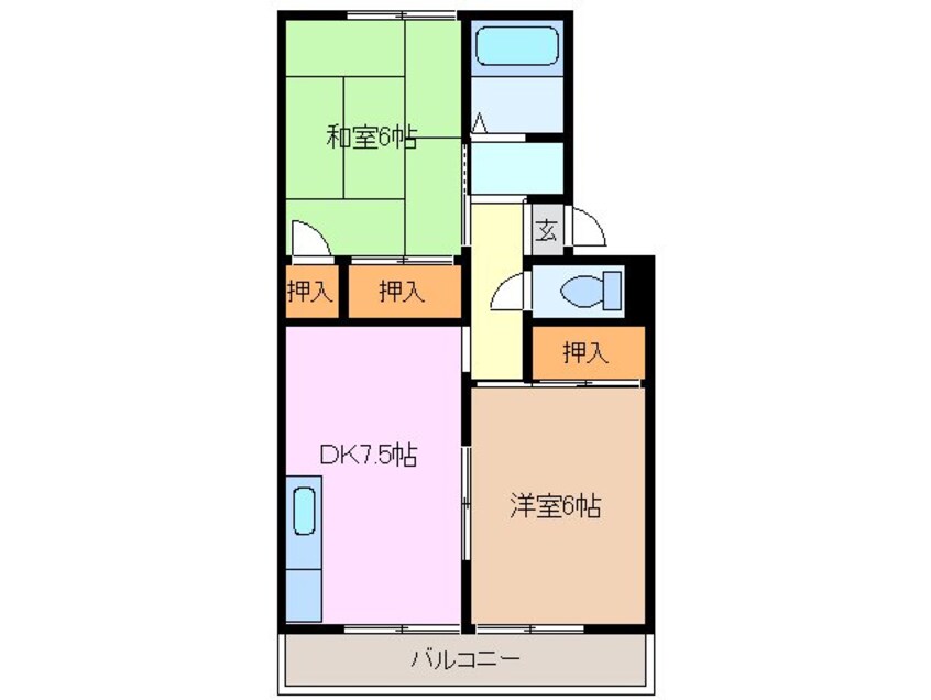 間取図 プレジール三宅　B