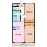 コーラルガーデン 2DKの間取り