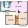オーシャン城西Ｄ棟 2LDKの間取り