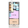 クオーレトラストⅢ 1DKの間取り