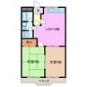 プラムコート 2LDKの間取り