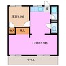 生桑台ハイツ 1LDKの間取り