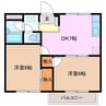第2コーポかとう 2DKの間取り
