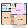 第2コーポかとう 2DKの間取り