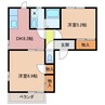 パークハイツ久保田 2DKの間取り