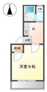 アーバンハイツミスギ 1Kの間取り